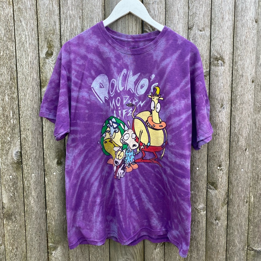 Bleach dyed 90s rockos modern life tee